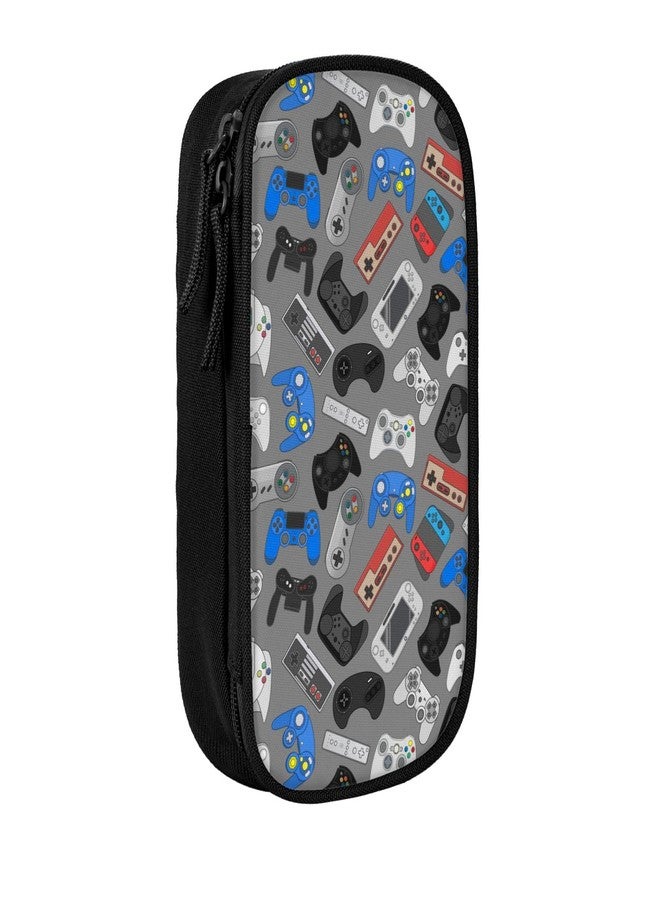 Perinsto Video Game Controller Background Pencil Case Big Capacity Multi Compartment Stationery Box Pencil Pouch Holder Desk Organizer For School Office Home, Black - Image 2
